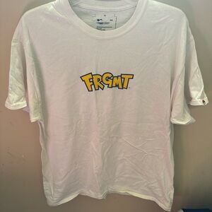 FRGMT Fragment Pokemon Thunderbolt White Tee with Yellow and Blue Logo Large